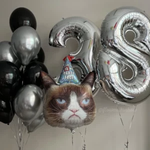 Букет из воздушных шаров "Ворчливый кот