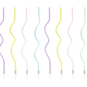 Свечи витые на день рождения, микс, 14 см