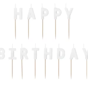 Свечи «С днем рождения», 2,5 см, белые