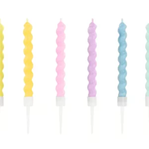 Świeczki urodzinowe zakręcone, 8.5 cm, mix