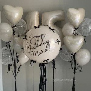 Набор воздушных шаров #103 бежевые цифры, Букеты из воздушных шаров и пузырей