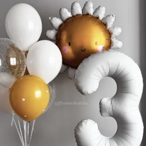 Set of balloons #218 Sun and number for birthday