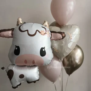 Набор воздушных шаров #118 «Корова и букет из воздушных шаров»