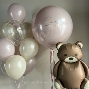 Набор воздушных шаров #121 Плюшевый мишка и воздушный шар с персонализацией