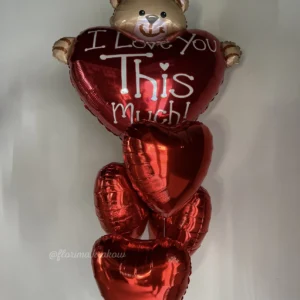 Букет воздушных шаров #124 Мишка-сердце