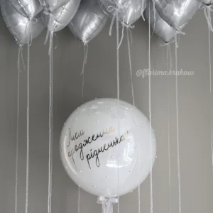 Набор воздушных шаров #142 DoubleBubble с фольгированными сердечками для потолка