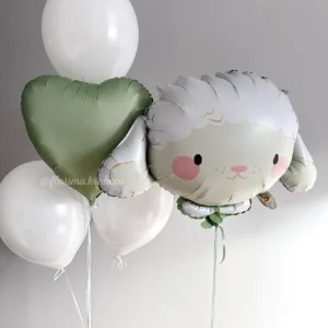 Набор воздушных шаров #170 Воздушный шар «Овечка» и букет из воздушных шаров