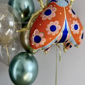 Набор воздушных шаров #205 Воздушный шар «Божья коровка» и букет воздушных шаров