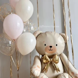 Набор воздушных шаров #195 Плюшевый мишка, букет из воздушных шаров и потолочные шары