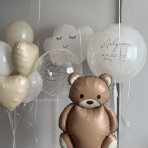 Set of balloons #234 to welcome the baby with a Teddy Bear