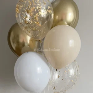 Букет из #244 золотых и белых шаров