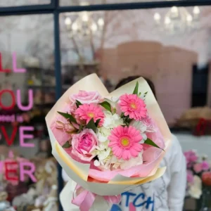 Букет #72 гортензия и гербера