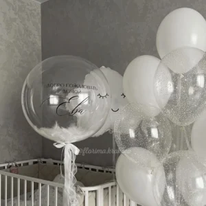 Набор воздушных шаров #260 белого цвета для встречи малыша.