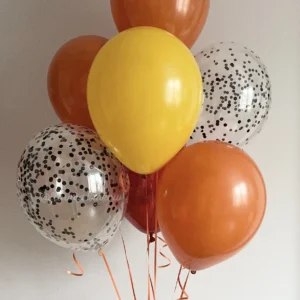 Букет из #276 оранжевых и желтых воздушных шаров