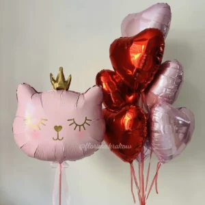 Набор воздушных шаров #271 «Котенок и сердечки»
