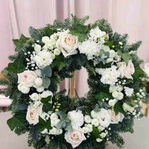 Траурный венок #4 роза и гвоздики