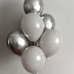 Букет из воздушных шаров #317, белый и серебристый