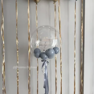 Набор воздушных шаров #324 с шаром-пузырем и надписью на заказ.