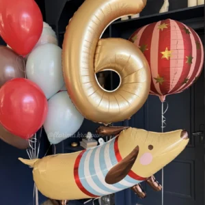 Набор воздушных шаров #329: шар в виде собаки и мяча