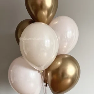 Букет из #304 светло-розовых и коричневых воздушных шаров