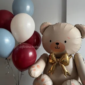 Balloon Set #315 Teddy Bear and Red and Blue Balloons